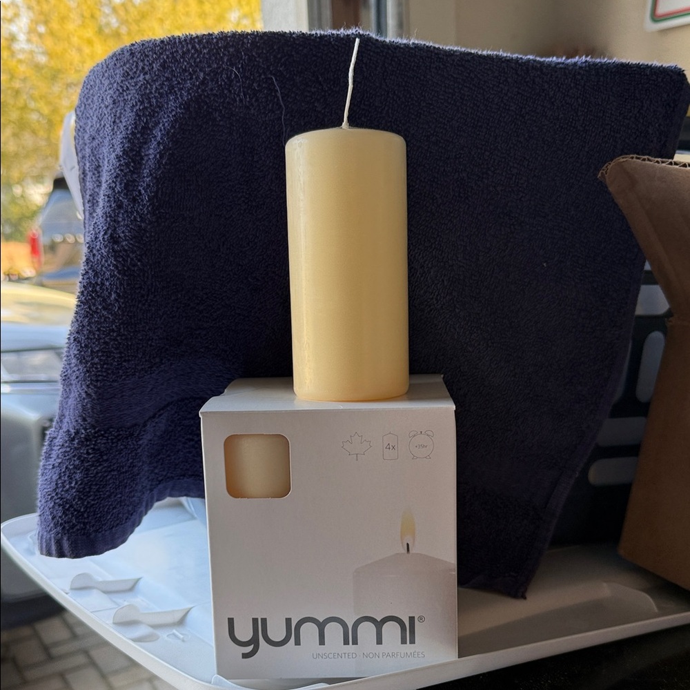 5" Tall-Unscented Cream Pillar Candle